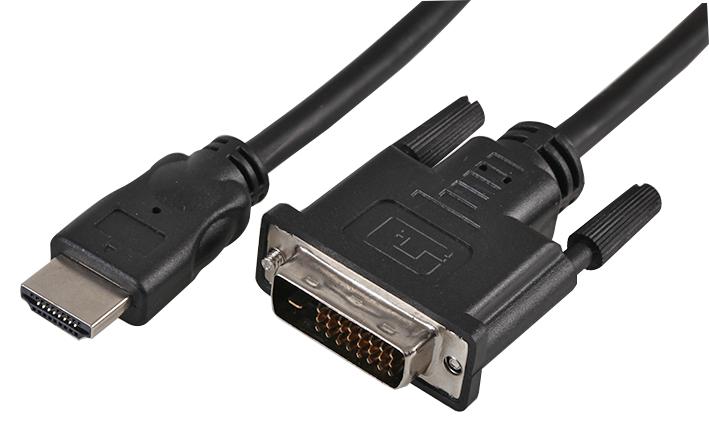 PRO Signal PSG04003 Hdmi to DVI-D (24+1 Pin) Male Lead 1m Black