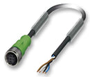 Phoenix Contact SAC-4P- 50-PUR/M12FS Sensor Cable PUR M12 Receptacle Free End 4 Positions 5 m 16.4 ft