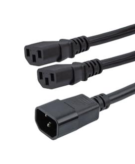 L-COM C14-C132-15-4F Split PWR Cord IEC C14-IEC C13 15A 4 New