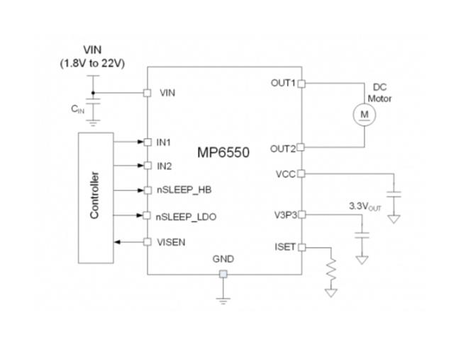 Monolithic Power Systems (MPS) MP6550GG-P Motor Driver H-Bridge 1 Output 2 A 1.8 V to 22 QFN-12 -40 &deg;C 125