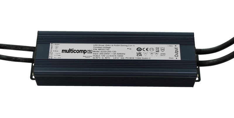 Multicomp PRO MP007750 MP007750 LED Driver IP66 Lighting 200 W 12 V 16.67 A Constant Voltage