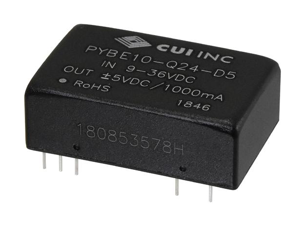 CUI PYBE10-Q24-S12 Isolated Through Hole DC/DC Converter ITE 4:1 10 W 1 Output 12 V 833 mA