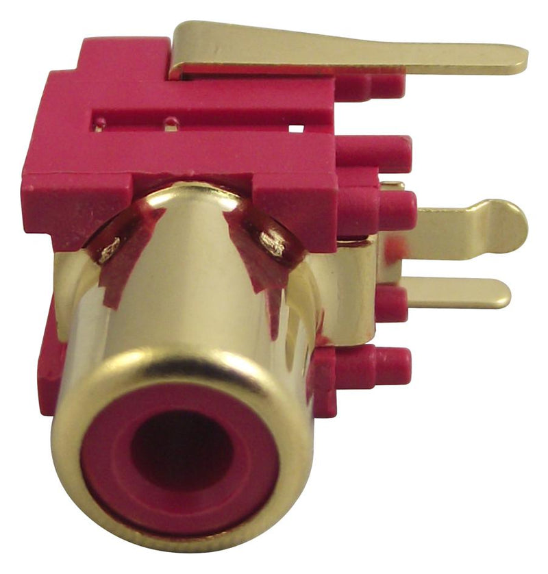 Multicomp PRO PSG01545 RCA (Phono) Audio / Video Connector 2 Contacts Socket Gold Plated Metal Body Red New