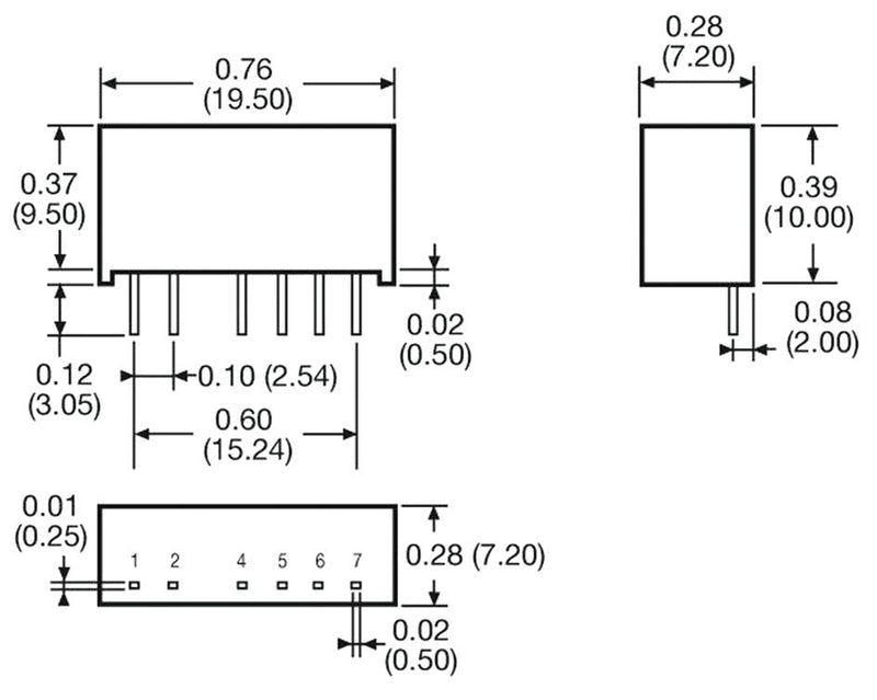 XP Power IF0505S Isolated Through Hole DC/DC Converter Regulated ITE 1:1 1 W Output 5 V 200 mA