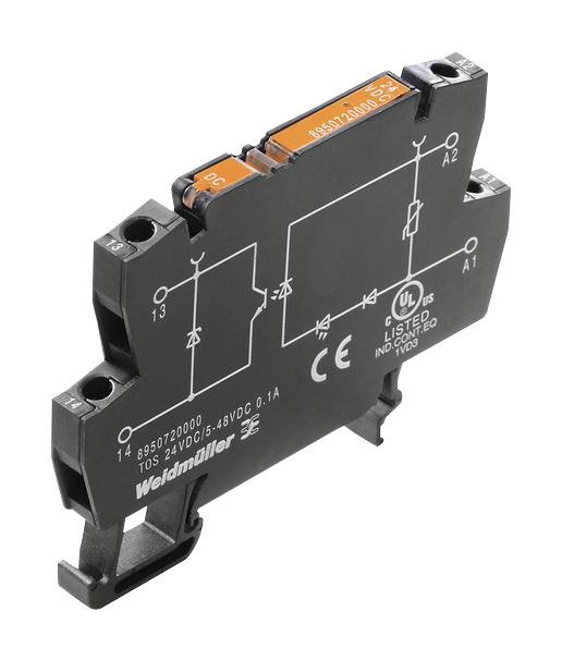 Weidmuller 8950720000 Solid State Relay SPST-NO 100 mA 48 VDC DIN Rail Screw