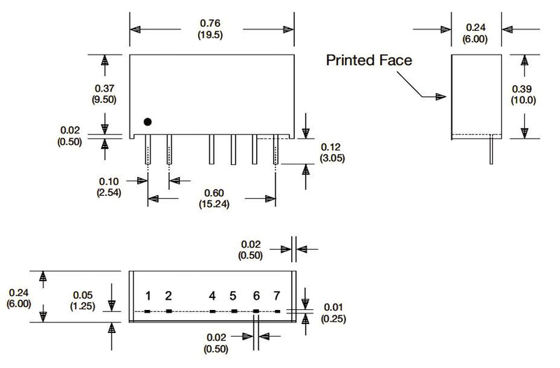 XP Power ITV0515SA Isolated Through Hole DC/DC Converter ITE 1:1 1 W Output 15 V 66.7 mA