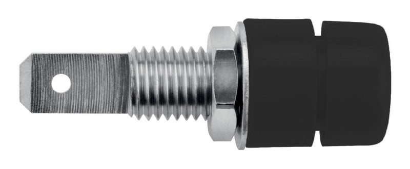 Schutzinger IBU 5568 NI / SW Banana Test Connector Jack Panel Mount 32 A 70 VDC Nickel Plated Contacts Black