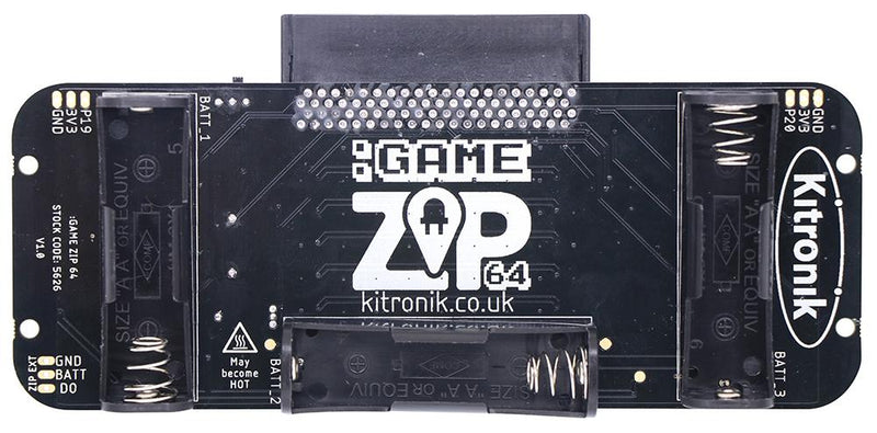 Kitronik 5626 Development Board :GAME ZIP for micro:bit Handheld Gaming Adapter 64 x RGB Leds