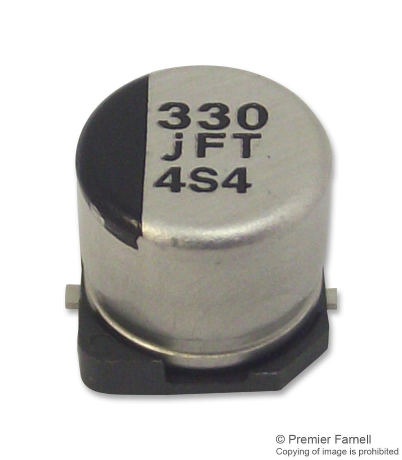 Panasonic EEEFT0J331AP SMD Aluminium Electrolytic Capacitor Radial Can - 330 &Acirc;&micro;F 6.3 V 0.26 ohm 2000 Hours @ 105&deg;C