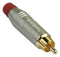 Amphenol SINE/TUCHEL ACPR-SRD ACPR-SRD RCA (Phono) Audio / Video Connector 2 Contacts Plug Gold Plated Zinc Alloy Body Red