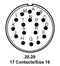 ITT Cannon MS310320-29PZ MS310320-29PZ Circular Connector MIL-DTL-5015 Series Back Box Mount Receptacle 17 Contacts Solder Pin