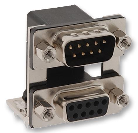 Norcomp 178-009-413R491 Stacked D Sub Connector Dual Port Upper - Plug / Lower Receptacle DE 9 Contacts