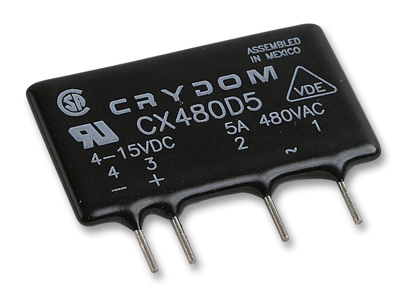 SENSATA/CRYDOM CX480D5 CX480D5 Solid State Relay CX Series SIP SPST-NO 5 A 660 Vrms PCB Through Hole Zero Crossing