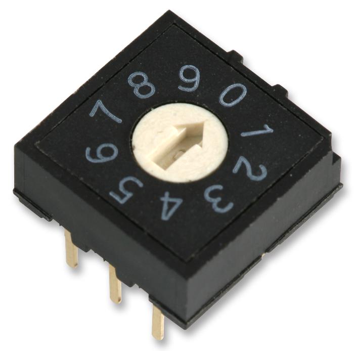 MULTICOMP MCRH3AF-10R Rotary Coded Switch, MCRH Series, Through Hole, 10 Position, 24 VDC, BCD, 25 mA