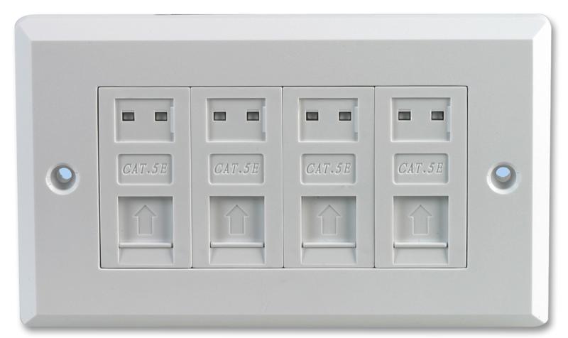 PRO Signal UT-8704 Faceplate Cat5e RJ45 Sockets 4