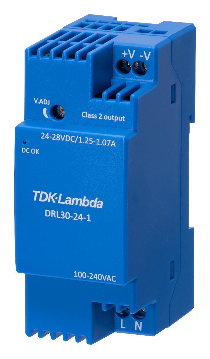 TDK-LAMBDA DRL-30-12-1 AC/DC DIN Rail Power Supply (PSU) ITE 1 Output 25.2 W 12 VDC 2.1 A