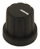 Multicomp PRO MP3480 Knob Splined Shaft Black Cap and Marker Line 6 mm Nylon (Polyamide) Round 19.3