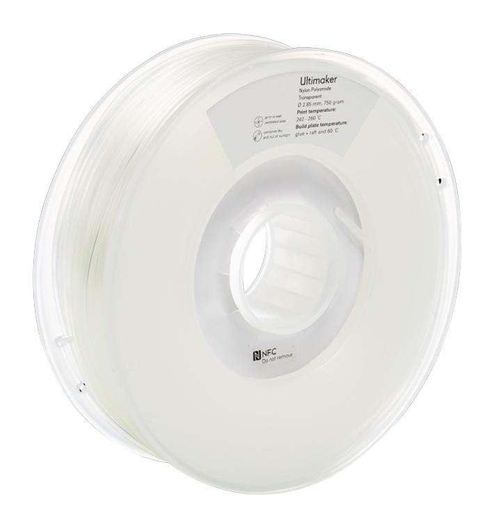 Ultimaker 1647 3D Printer Filament Transparent 2.85 mm Nylon 195 &deg;C 750 g