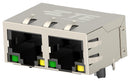 TE Connectivity 2337994-4 Modular Connector RJ45 Jack 1 x 2 (Ganged) 8P8C Cat5 Through Hole Mount