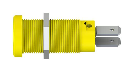 Staubli 66.9131-24 66.9131-24 Banana Test Connector 4mm Receptacle Panel Mount 20 A 1 kV Nickel Plated Contacts Yellow