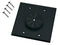 Midlite Products 2GBK-GR2 Double Gang Wireport Cable Pass Through Wall Plate With Grommet - Black