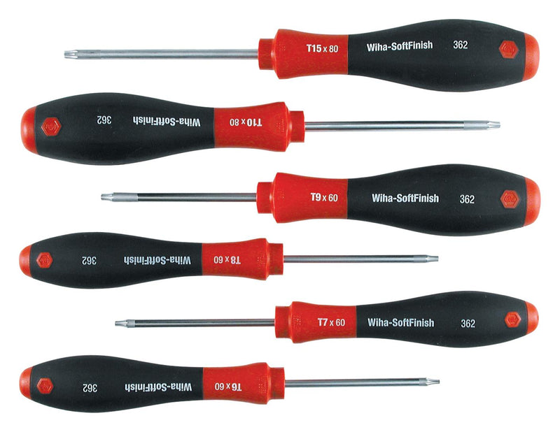 Wiha 36291 Screwdriver Set 6-Pcs of T6 T7 T8 T9 T10 T15 Torx