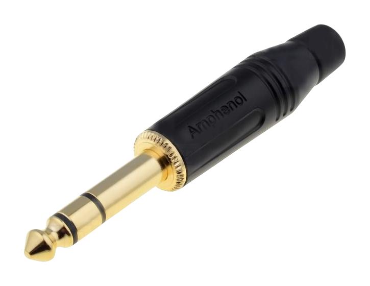 Amphenol SINE/TUCHEL Acpskbau ACPSKBAU Phone Audio Connector 3 Contacts Plug 6.35 mm Cable Mount Gold Plated