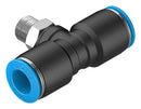 Festo QST-1/8-10 Pneumatic Fitting Push-In T-Fitting R1/8 14 bar 10 mm PBT (Polybutylene Terephthalate) QST