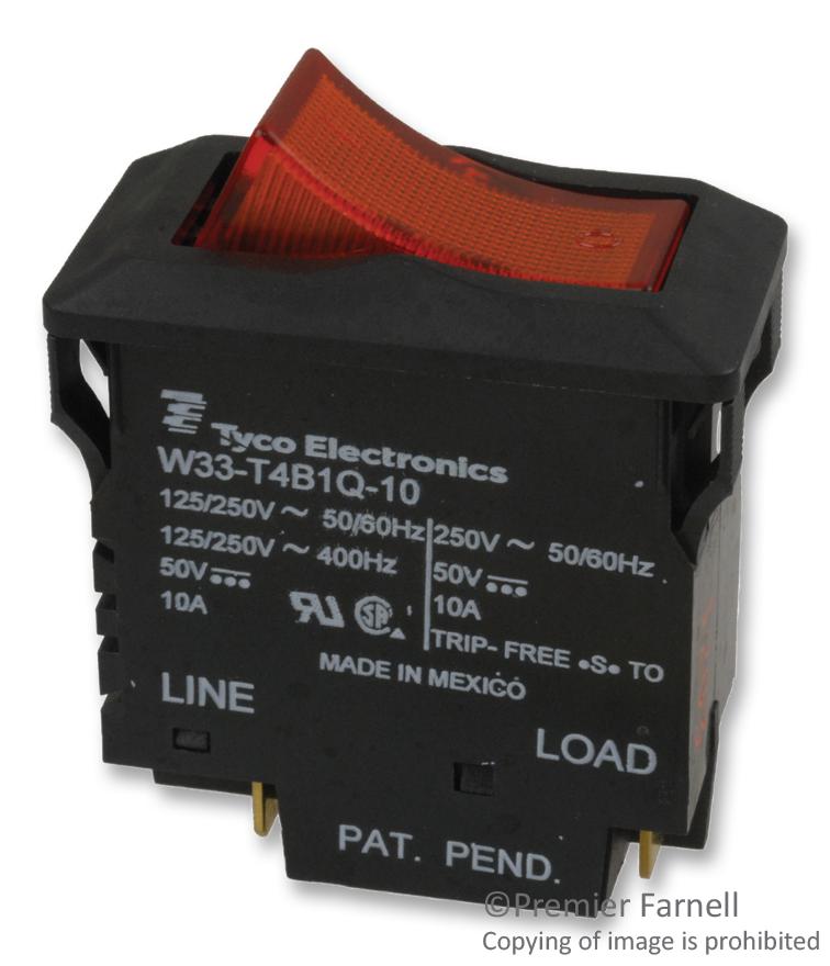 POTTER&amp;BRUMFIELD - TE Connectivity W33-T4B1Q-10 Circuit Breaker Thermal 2P 250V 10A