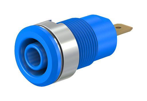 Staubli 23.3000-23 Banana Test Connector 4mm Jack Panel Mount 24 A 1 kV Gold Plated Contacts Blue