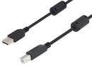 L-COM U2A00002-05M USB Cable Type A Plug to B 500 mm 19.7 " 2.0 Black New