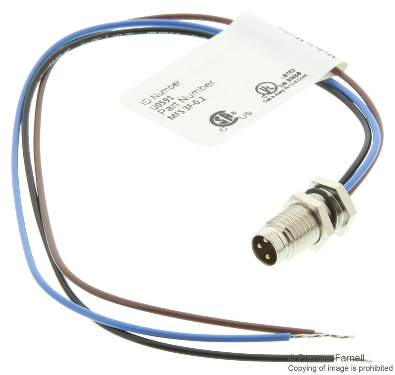 Turck MFS 3F-0.2 Sensor Cord M8 3P RCPT-FREE END 0.2M