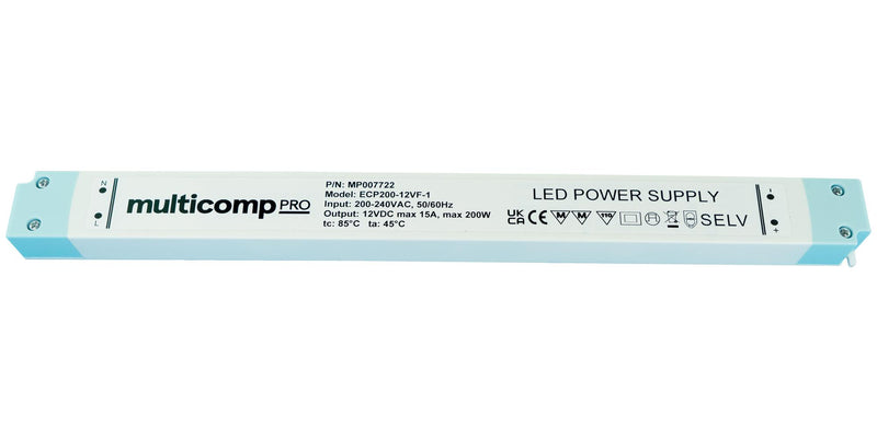 Multicomp PRO MP007723 LED Driver IP20 Lighting 200 W 24 VDC 8.33 A Constant Voltage V