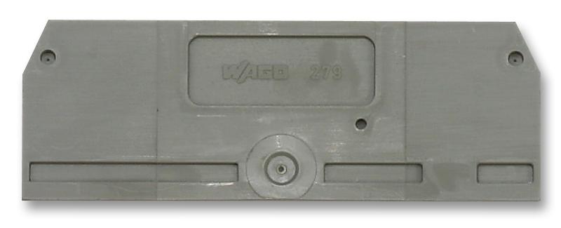 WAGO 281-334 End / Intermediate Plate, for Use with Rail Mounted Terminal Blocks, Grey