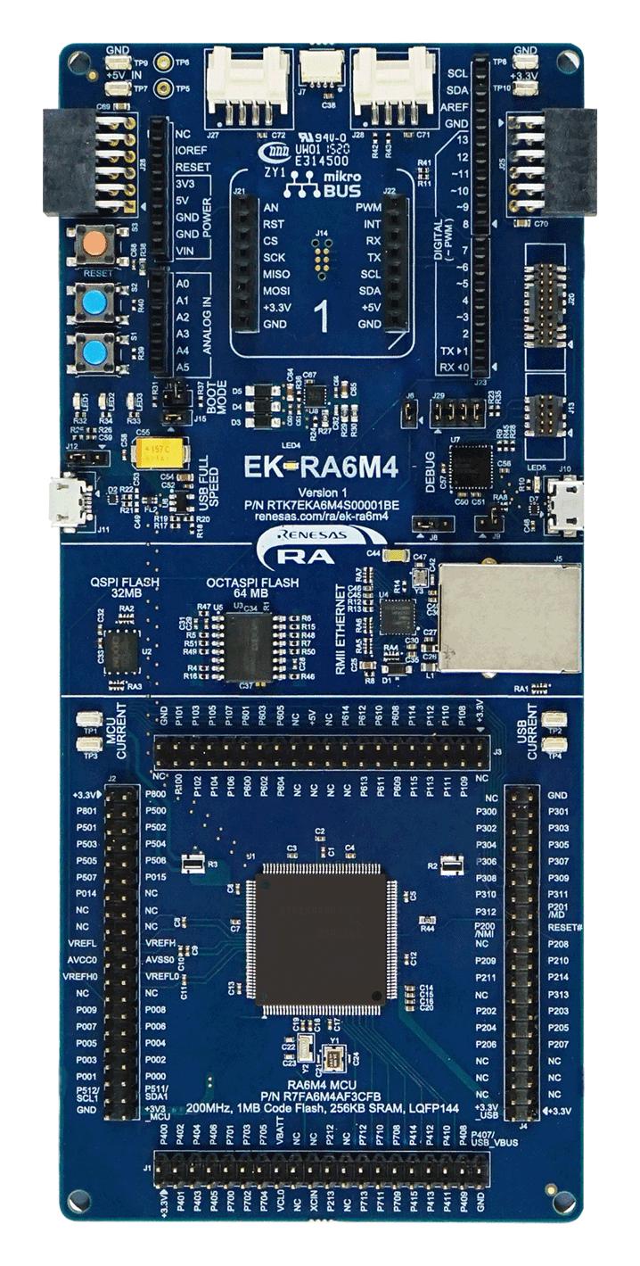 Renesas RTK7EKA6M4S00001BE RTK7EKA6M4S00001BE Evaluation Kit R7FA6M4AF3CFB RA Family 32 bit ARM Cortex-M33