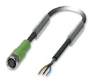 Phoenix Contact SAC-3P- 50-PUR/M 8FS SAC-3P- 8FS Sensor Cable PUR M8 Receptacle Free End 3 Positions 5 m 16.4 ft