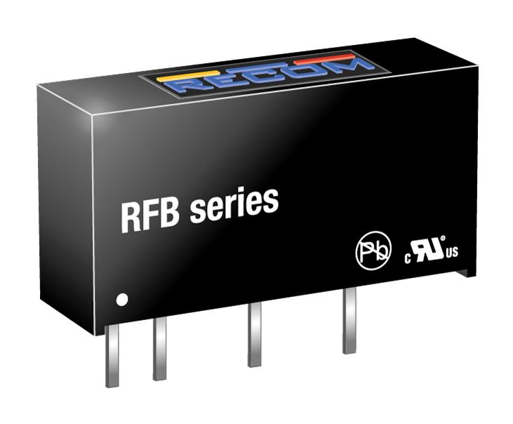 Recom Power RFB-0505S Isolated Through Hole DC/DC Converter ITE 1:1 1 W Output 5 V 200 mA