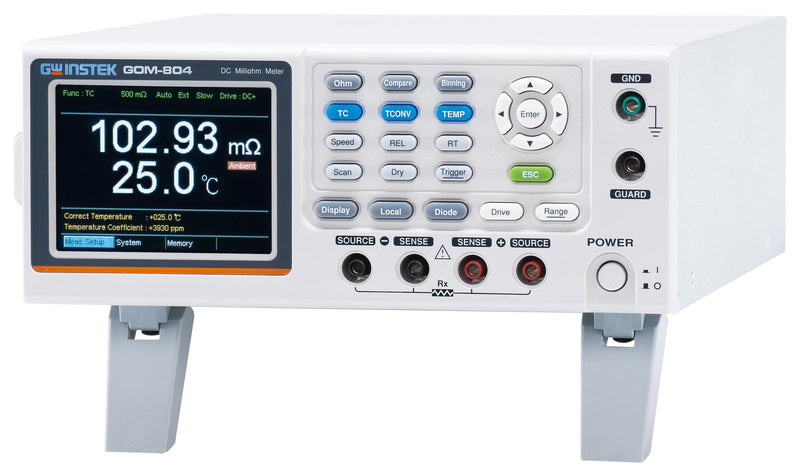 GW Instek GOM-804 Ohmmeter 4-Wire 0.05ohm to 5Mohm 1 ?ohm A 0.05% 102 mm