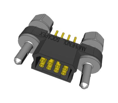 Amphenol Socapex MHDAS2F008YDE10 PCB Receptacle Board-to-Board 1.27 mm 2 Rows 8 Contacts Through Hole Mount Mhdas