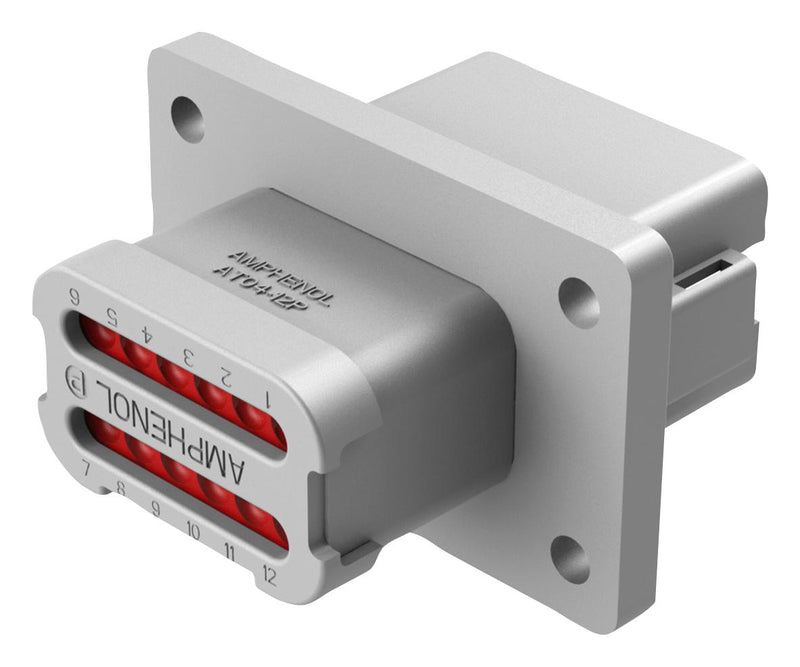 Amphenol SINE/TUCHEL AT04-12PA-BL05 12 Position Receptacle Flange Mount Connector PIN Gray Keyed A Enhanced KEY With Endcap 98AC8296