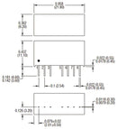 Murata Power Solutions NDL2405SC NDL2405SC Isolated Through Hole DC/DC Converter Miniature ITE 2:1 2 W 1 Output 5 V 400 mA