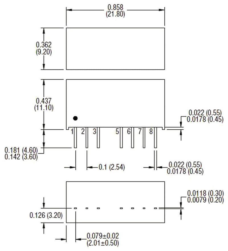 Murata Power Solutions NDL2405SC NDL2405SC Isolated Through Hole DC/DC Converter Miniature ITE 2:1 2 W 1 Output 5 V 400 mA