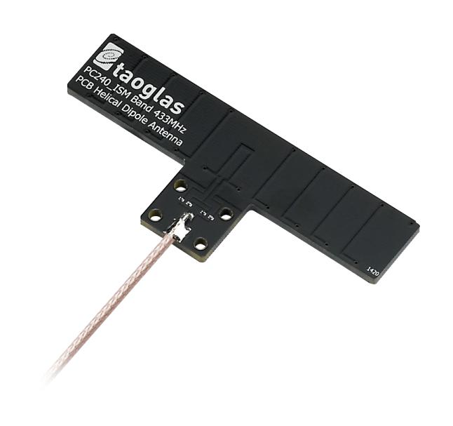 Taoglas PC240.09.0300K RF Antenna Dipole 433 MHz Linear Adhesive / Screw -0.97 dBi 2 Vswr New