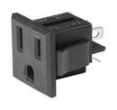 Schurter 3-119-052 Nema Line Outlet 5-15R SNAP-IN Mounting Front Side Solder Terminal Black With Insulation Wall 41AH7708