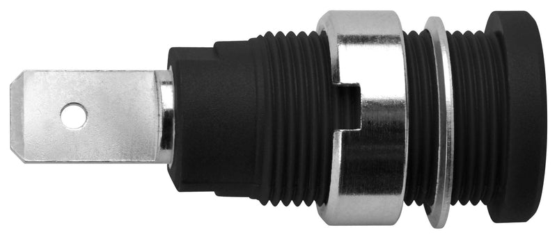 Schutzinger SEB 7080 NI / SW Banana Test Connector Jack Panel Mount 24 A 1 kV Nickel Plated Contacts Black