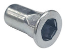 TR Fastenings W/M10/FLGXE/OE/ST/PG Rivet Nut Blind Flange Open End M10 x 13 mm Steel Zinc Hexagon Body