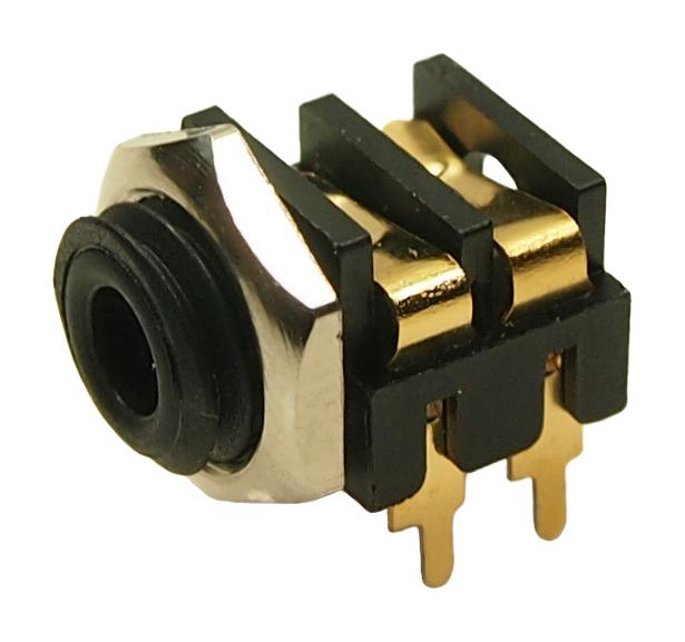 Multicomp PRO MP13845GA MP13845GA Phone Audio Connector 2 Contacts Jack PCB Mount Gold Nylon (Polyamide) Body