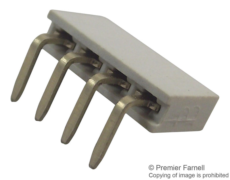 GCT (GLOBAL CONNECTOR TECHNOLOGY) BG302-04-A-L-G Board-To-Board Connector, Right Angle, 2.54 mm, 4 Contacts, Receptacle, White Lite BG302 Series