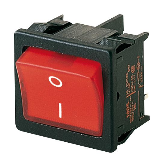 Marquardt 01805.7110-04 Rocker Switch Non Illuminated Dpst On-Off Transparent Red Panel 10 A