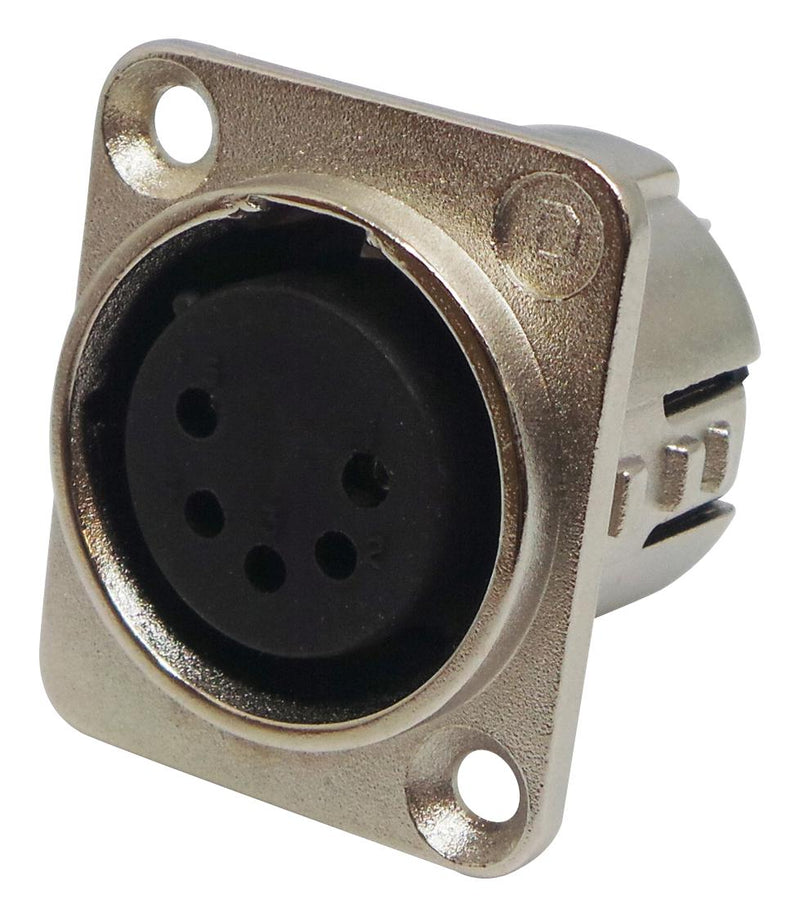 Deltron Components 716-0501 XLR Connector 5 Contacts Receptacle Panel Mount Silver Plated Zinc Body 716 Series